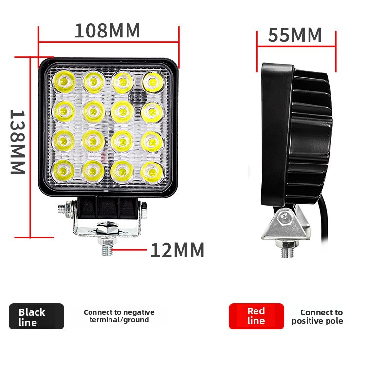 Luz de Trabajo LED de 48W, 16  - Heavy Equipment Forklift reseña y precio